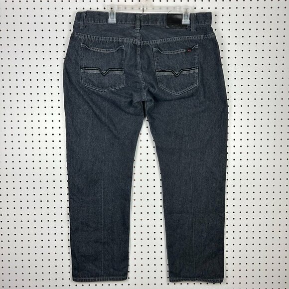 Mecca Black Baggy Wide Leg Denim Jeans‎ 38x30 Y2K Streetwear Skate Punk Goth - Picture 1 of 7